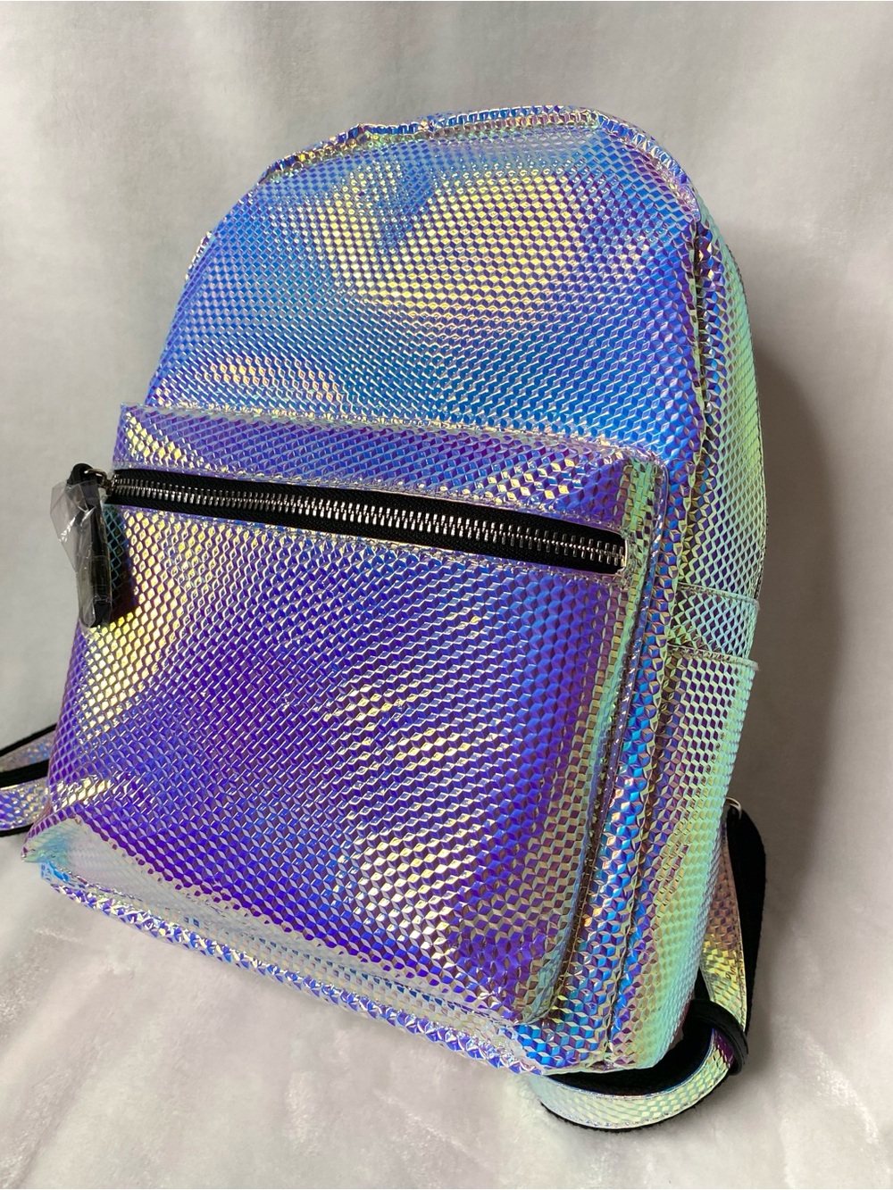 Holographic Color Shift Cyber Rave Mini Backpack - Picture 13 of 13